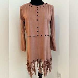 Fringe Detail Brown Dress/Top